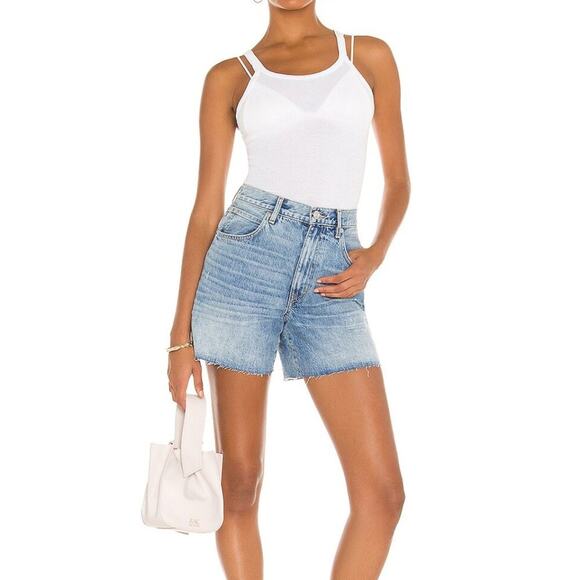 SLVRLAKE Pants - SLVRLAKE Dakota High Rise Relaxed Cut Off Denim Shorts